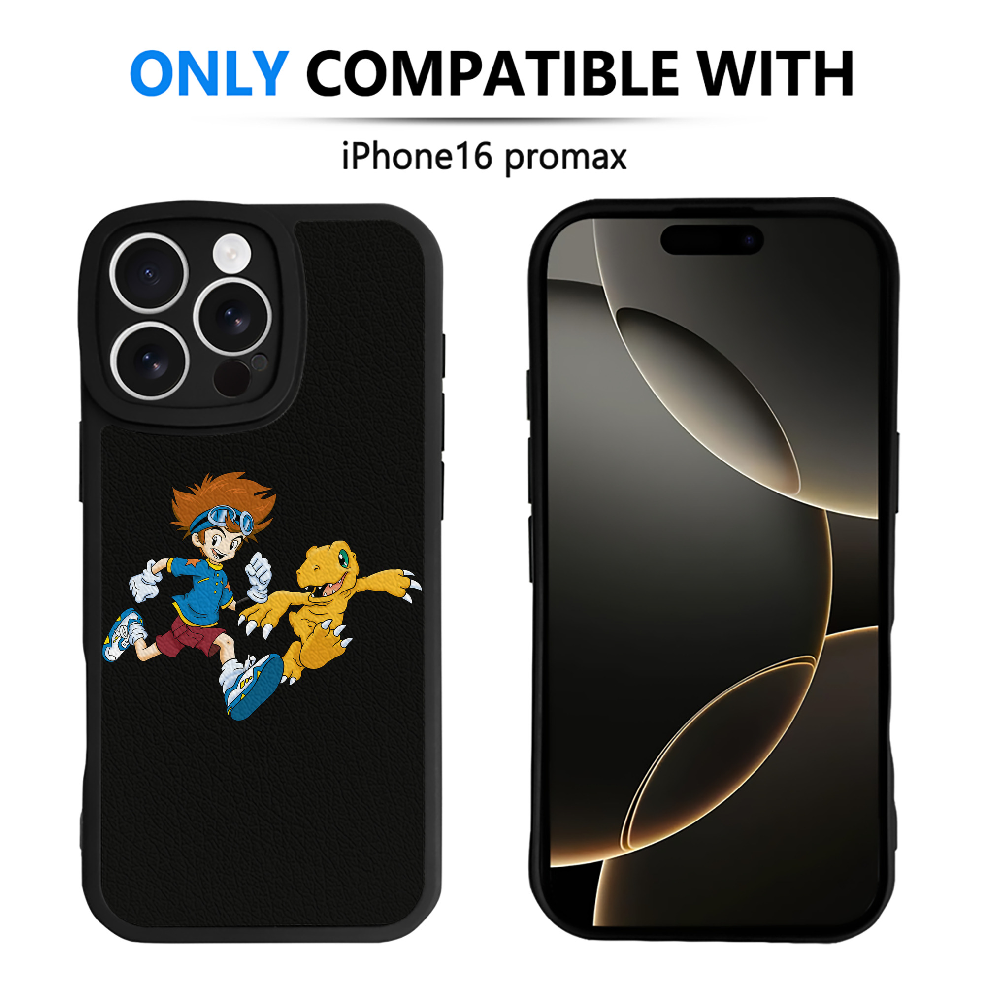 （画像用） Digimon デジタルモンスター/デジモン 【iPhone 16シリーズ対応】シリコンスマホケース（レザー調） 材質：シリコン
